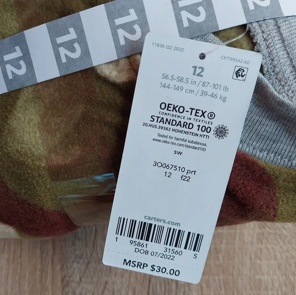 Carters nwt footed pajamas size 12 - Picture 5 of 9